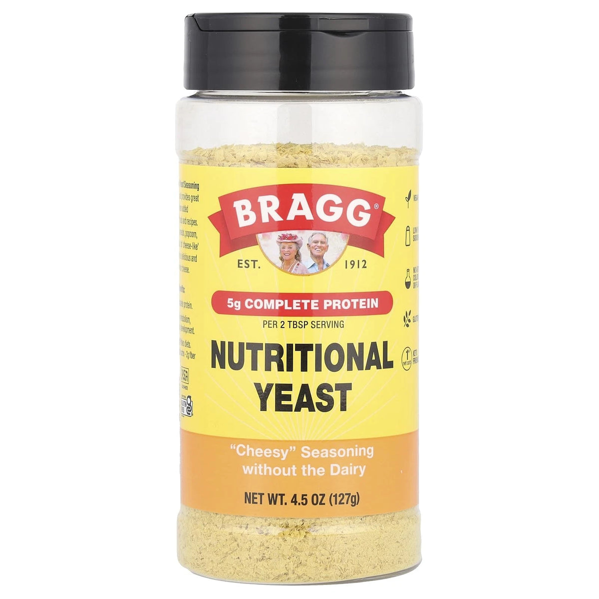 Bragg Nutritional Yeast Seasoning 4.5 oz (127 g) – Vegan, Gluten-Free, Dairy-Free
