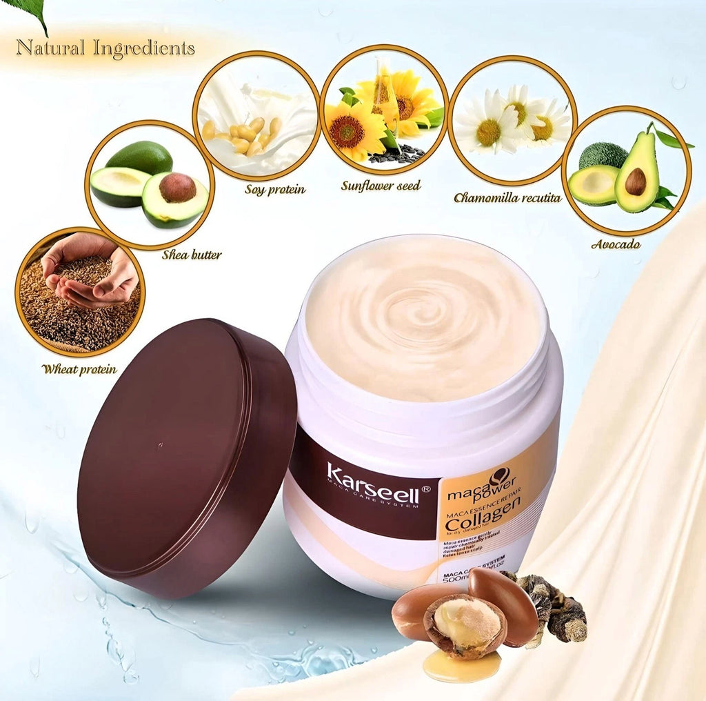 Karseell Collagen Hair Repair Mask with Argan Oil & Keratin – 500ml / 16.9 oz